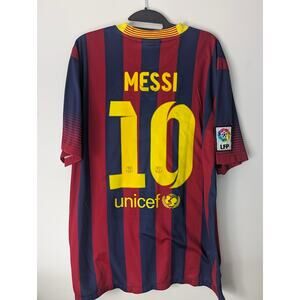FC Barcelona Messi 2013/14 Authentic Nike Jersey Men’s XL Blaugrana Soccer Shirt